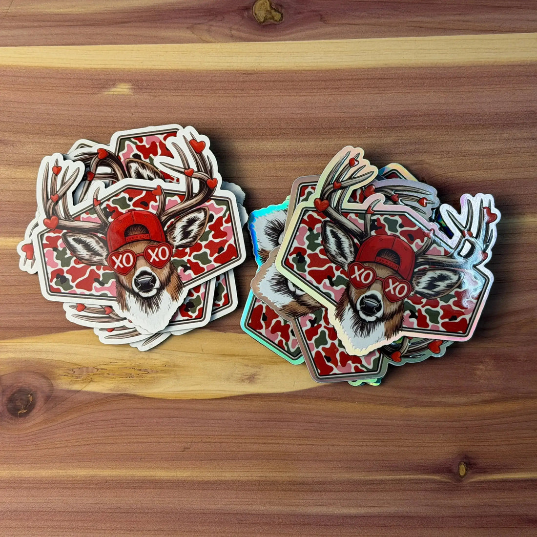 Deer Camo Pink - Valentine's Day | UV Printed Leather Hat Patch 