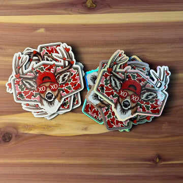 Deer Camo Pink - Valentine's Day | UV Printed Leather Hat Patch 