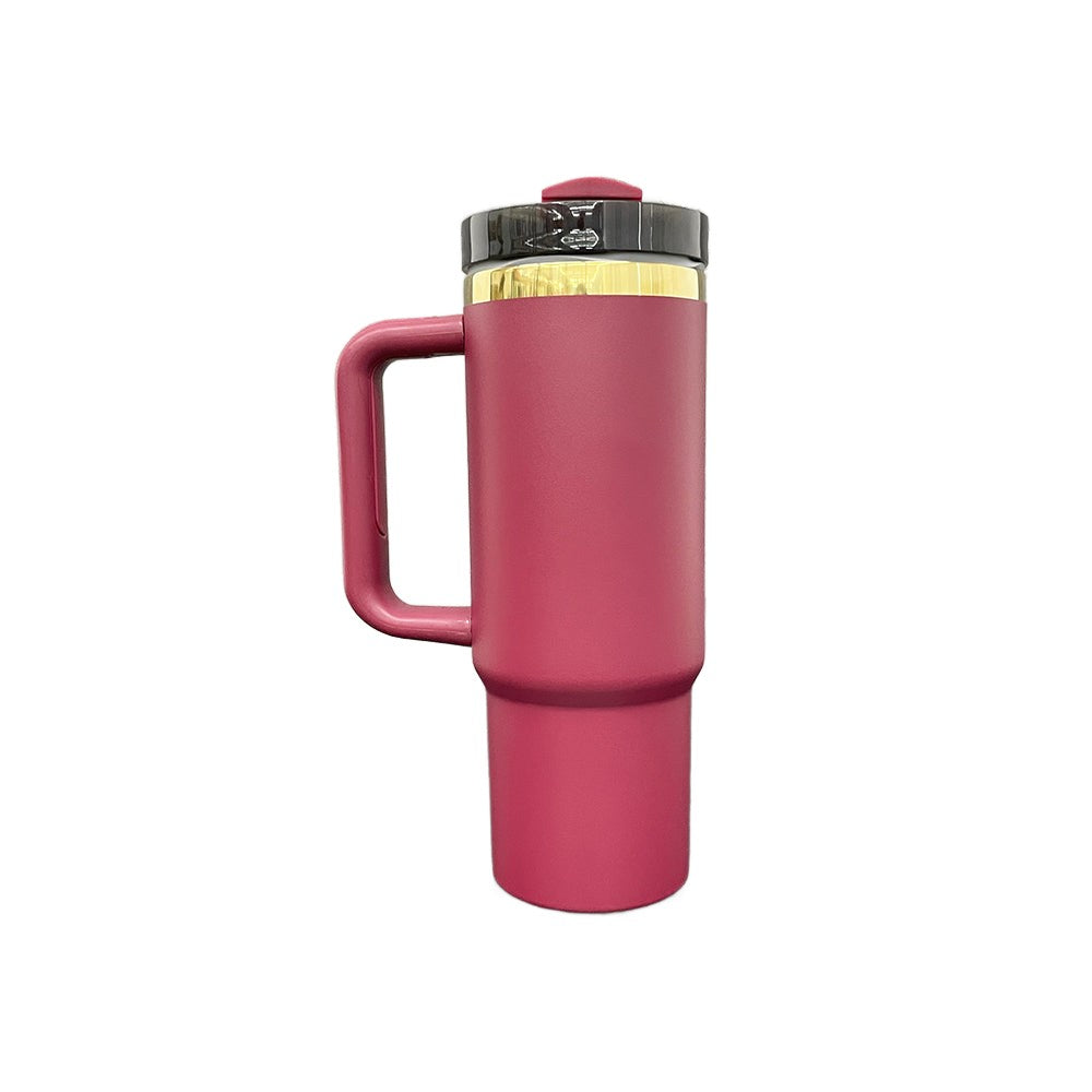 30oz Gold Plated Handle Tumbler - Burgundy