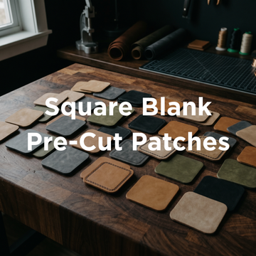 Rounded Square Blank Pre-Cut Leather Patches for Laser Engraving | Heat Press Ready