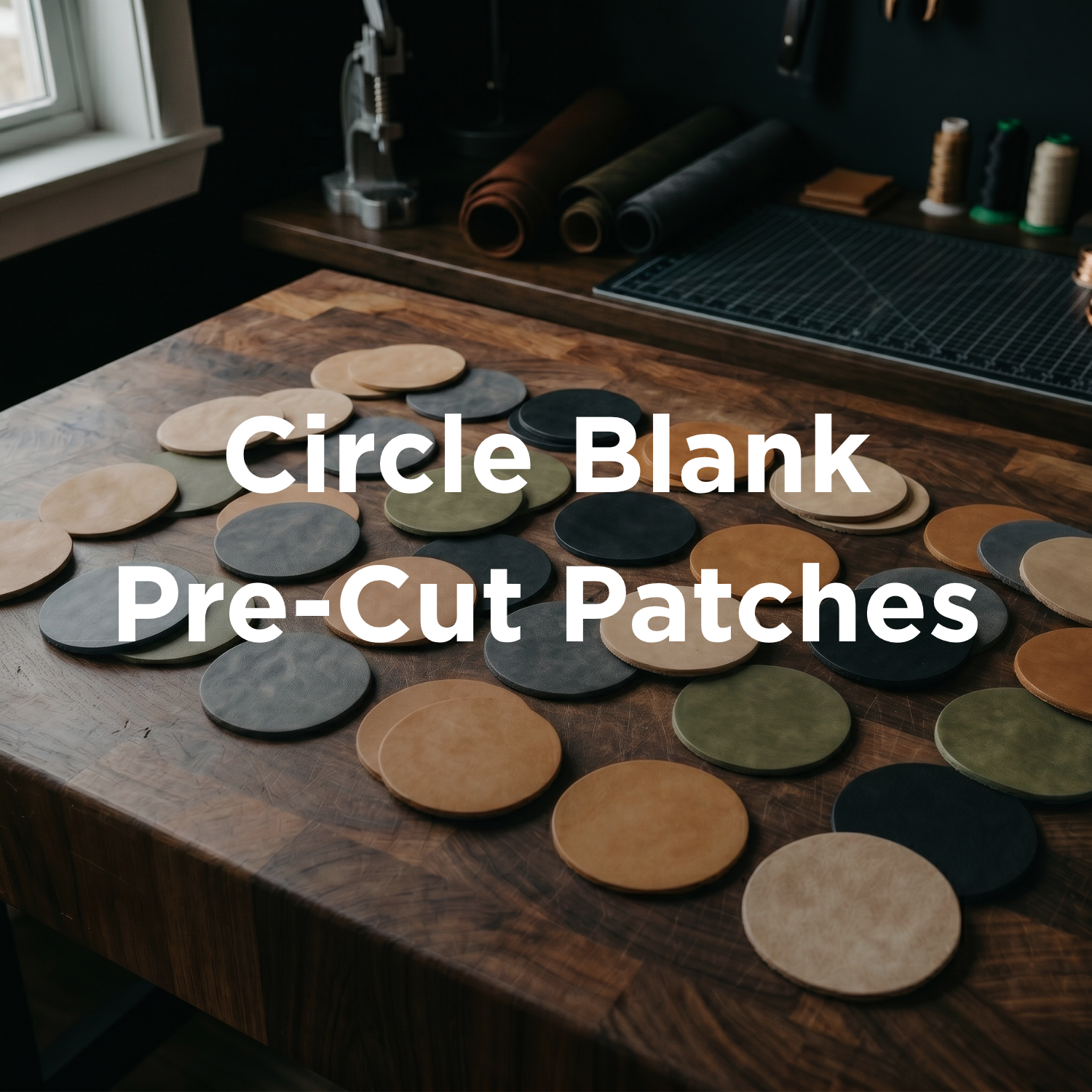 Circle Blank Pre-Cut Leather Patches for Laser Engraving | Heat Press Ready