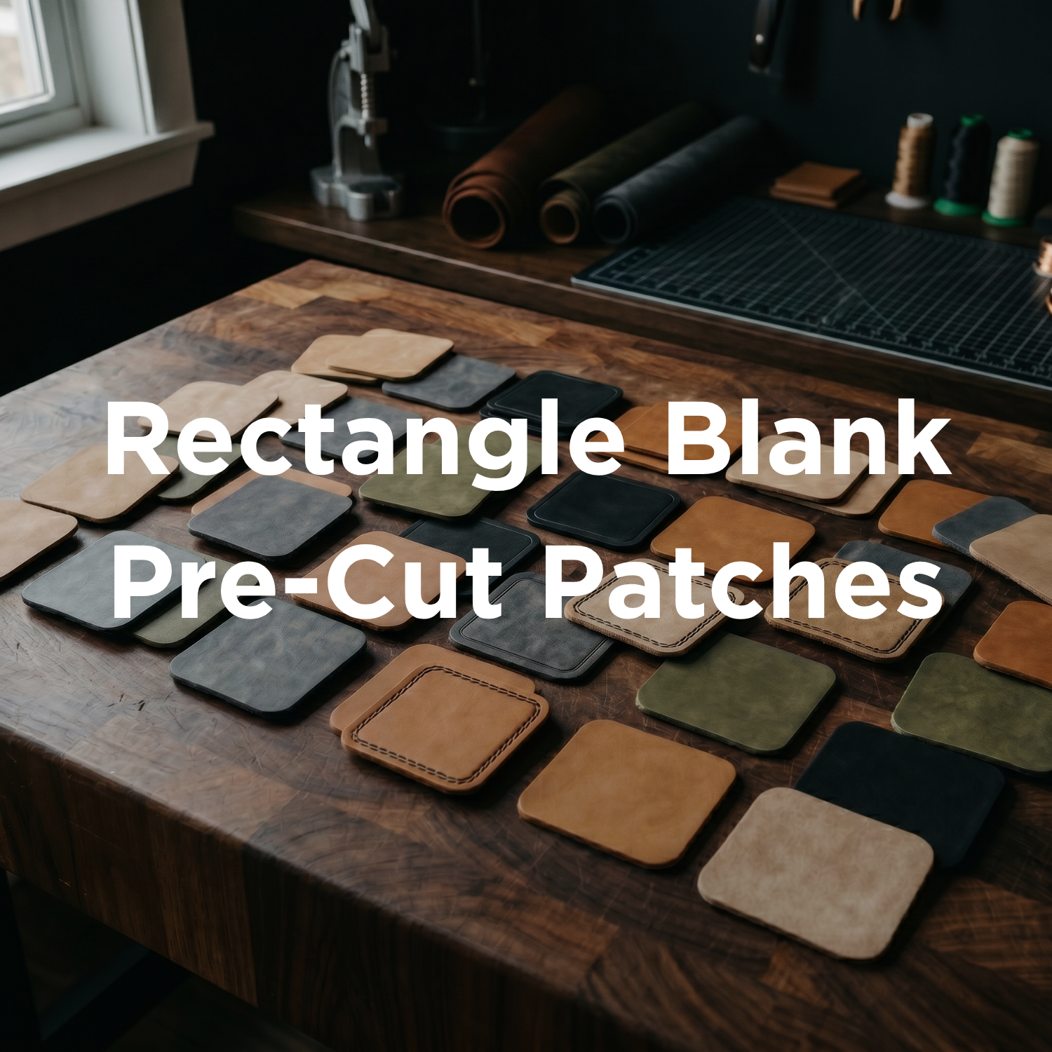 Rounded Rectangle Blank Pre-Cut Leather Patches for Laser Engraving | Heat Press Ready