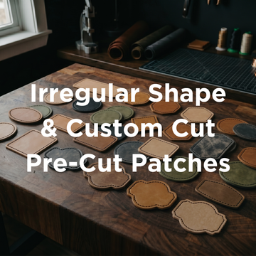 Irregular Shape & Custom Cut Blank Leather Patches for Laser Engraving | Heat Press Ready