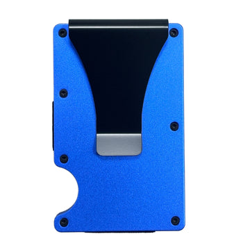 Minimalist RFID Wallet – Deep Blue Metal