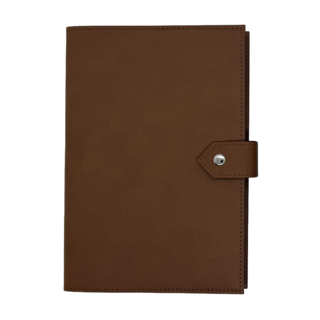 Laserable Leatherette A5 Journal Softcover with Clasp Rawhide