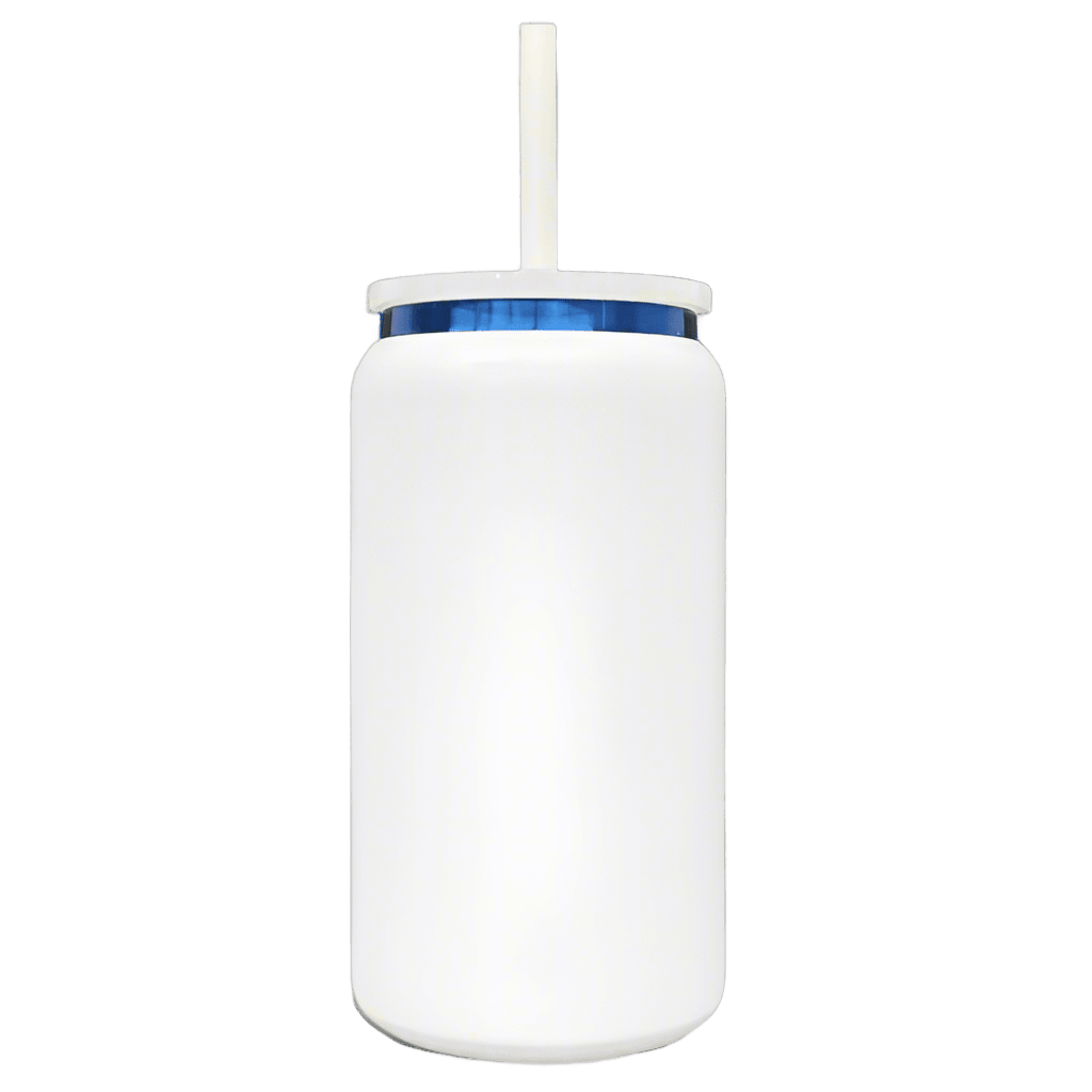 16oz Blue Plated Tumbler - White