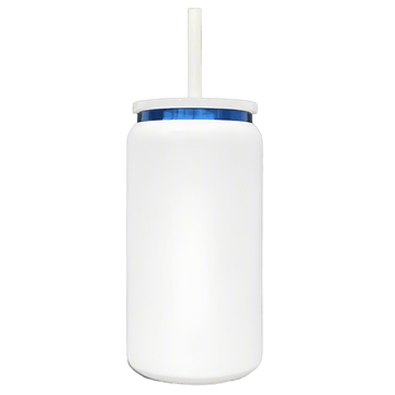 16oz Blue Plated Tumbler - White