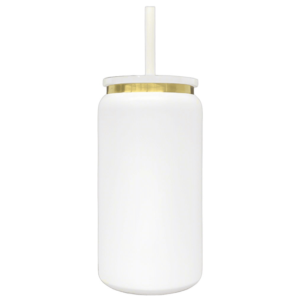 16oz Gold Plated Tumbler - White