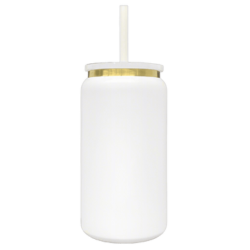16oz Gold Plated Tumbler - White