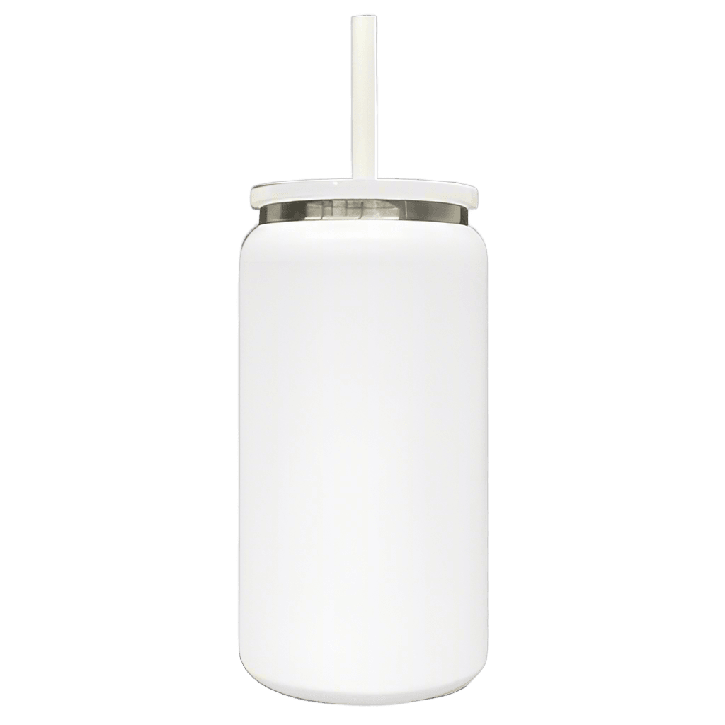 16oz Mirror Black Plated Tumbler - White