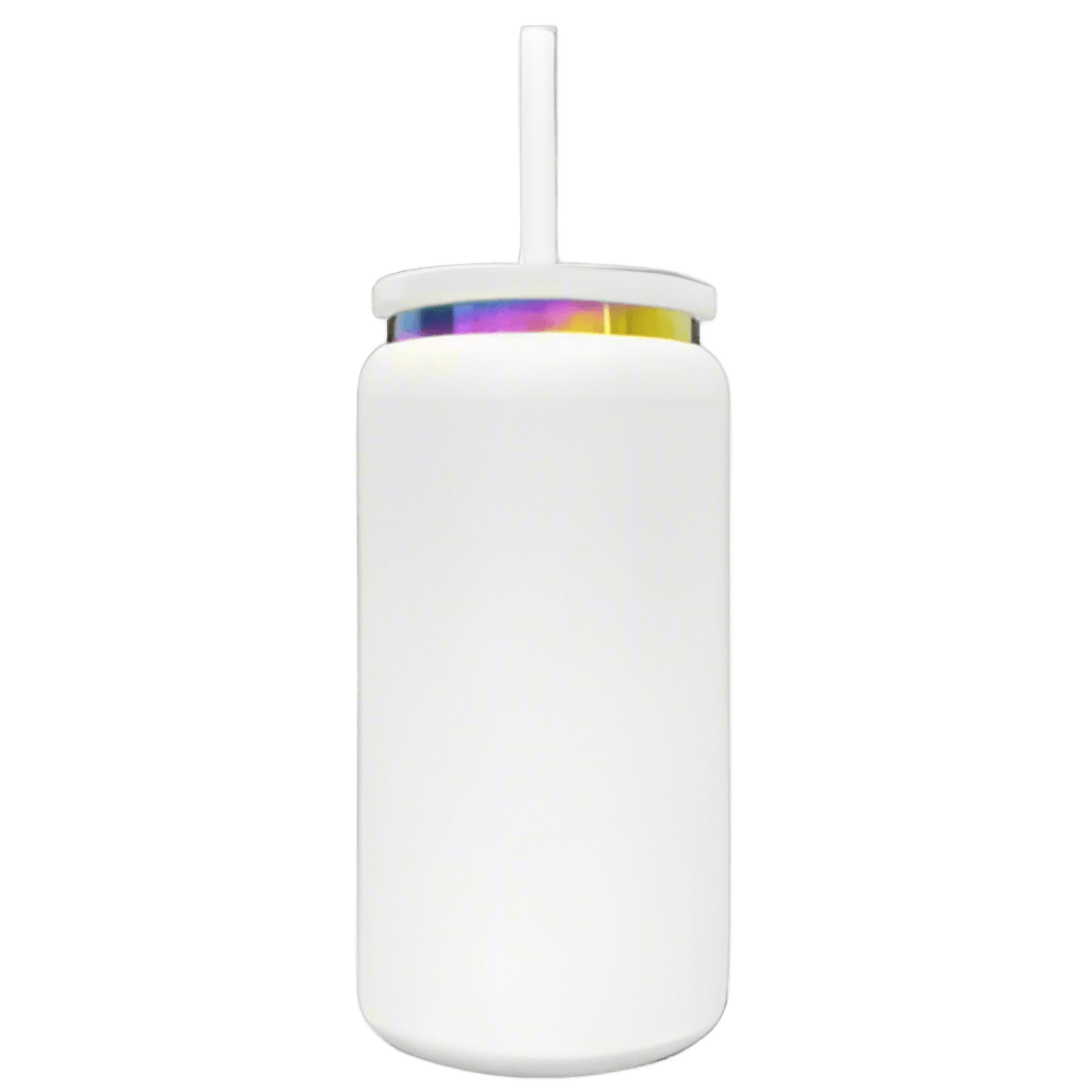 16oz Rainbow Plated Tumbler - White