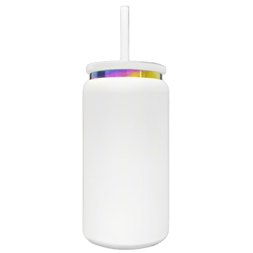 16oz Rainbow Plated Tumbler - White