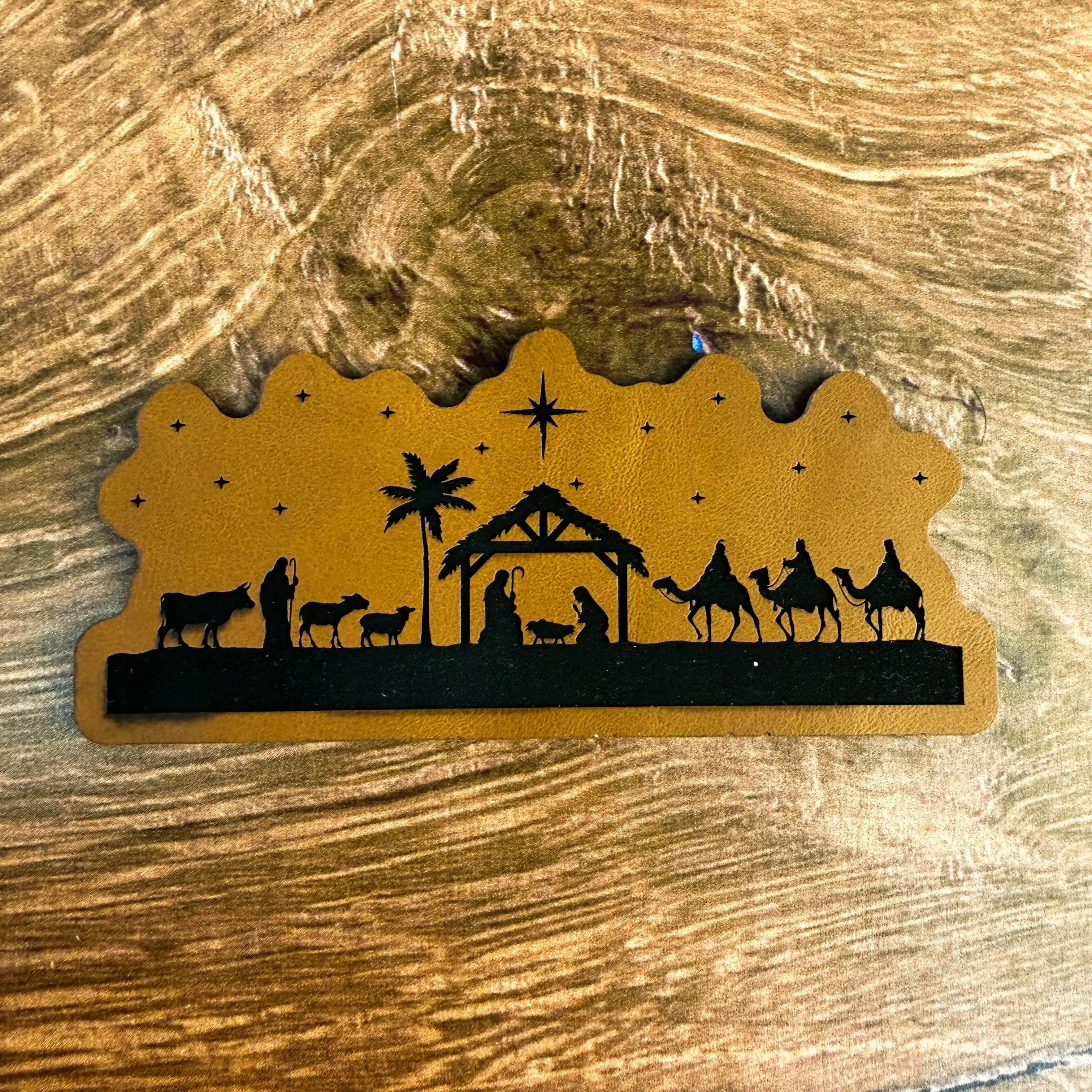 Nativity Wisemen Patch – Laser Engraved Leather Patch 