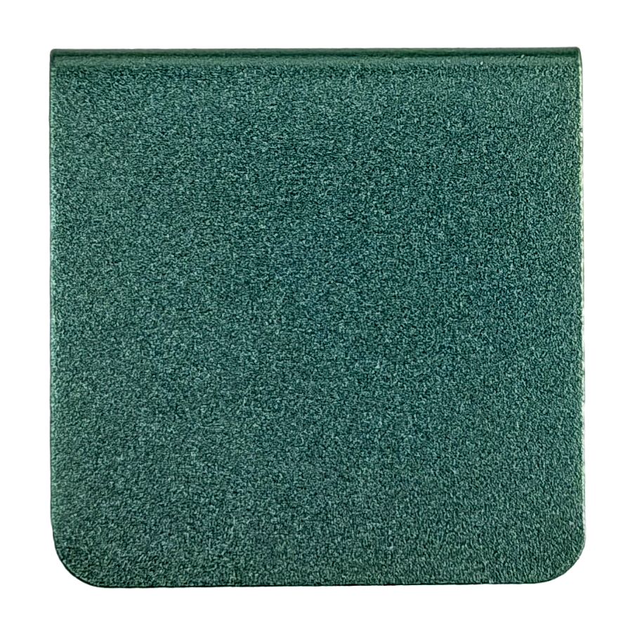 A square-shaped object with a textured green surface.