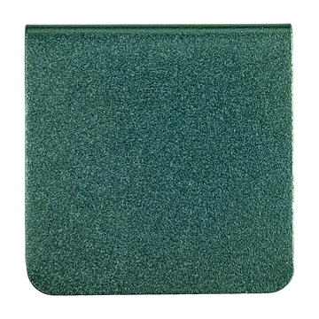 A square-shaped object with a textured green surface.