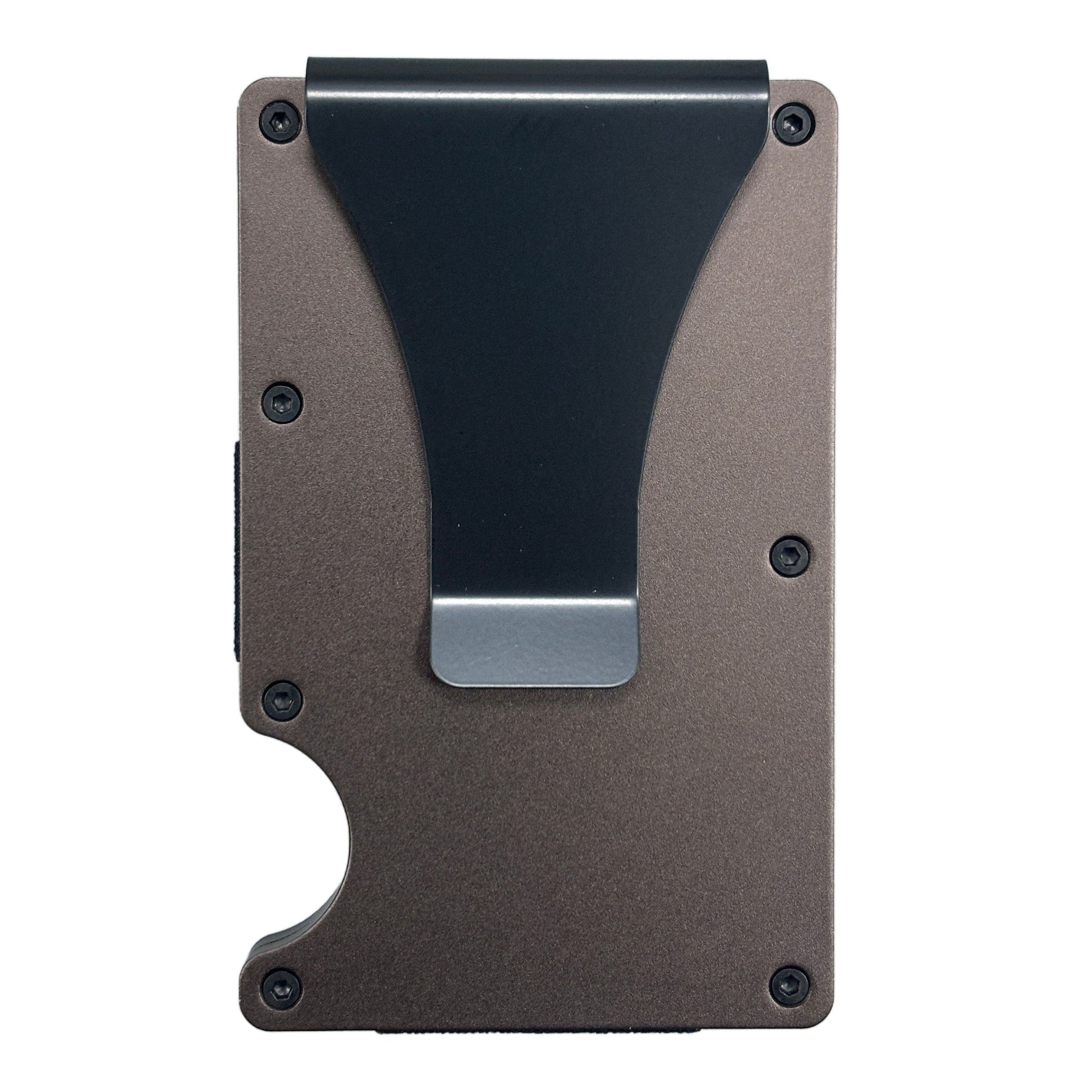 brown metal minimalist RFID Wallet laser blank 