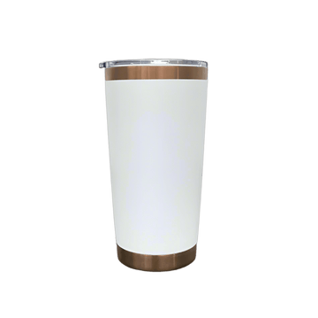 20oz Copper Plated Tumbler - White