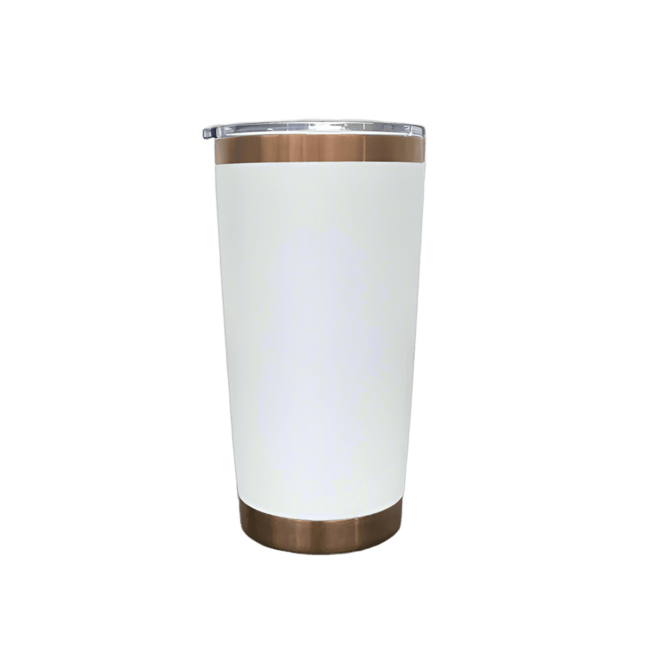 20oz Copper Plated Tumbler - White