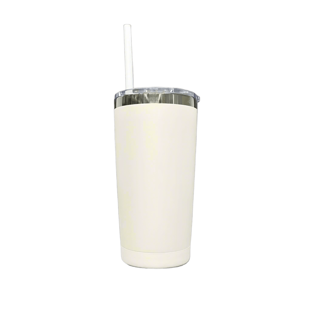 20oz Mirror Black Plated Tumbler - Cream