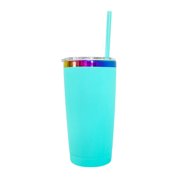 20oz Rainbow Plated Tumbler - Turquoise