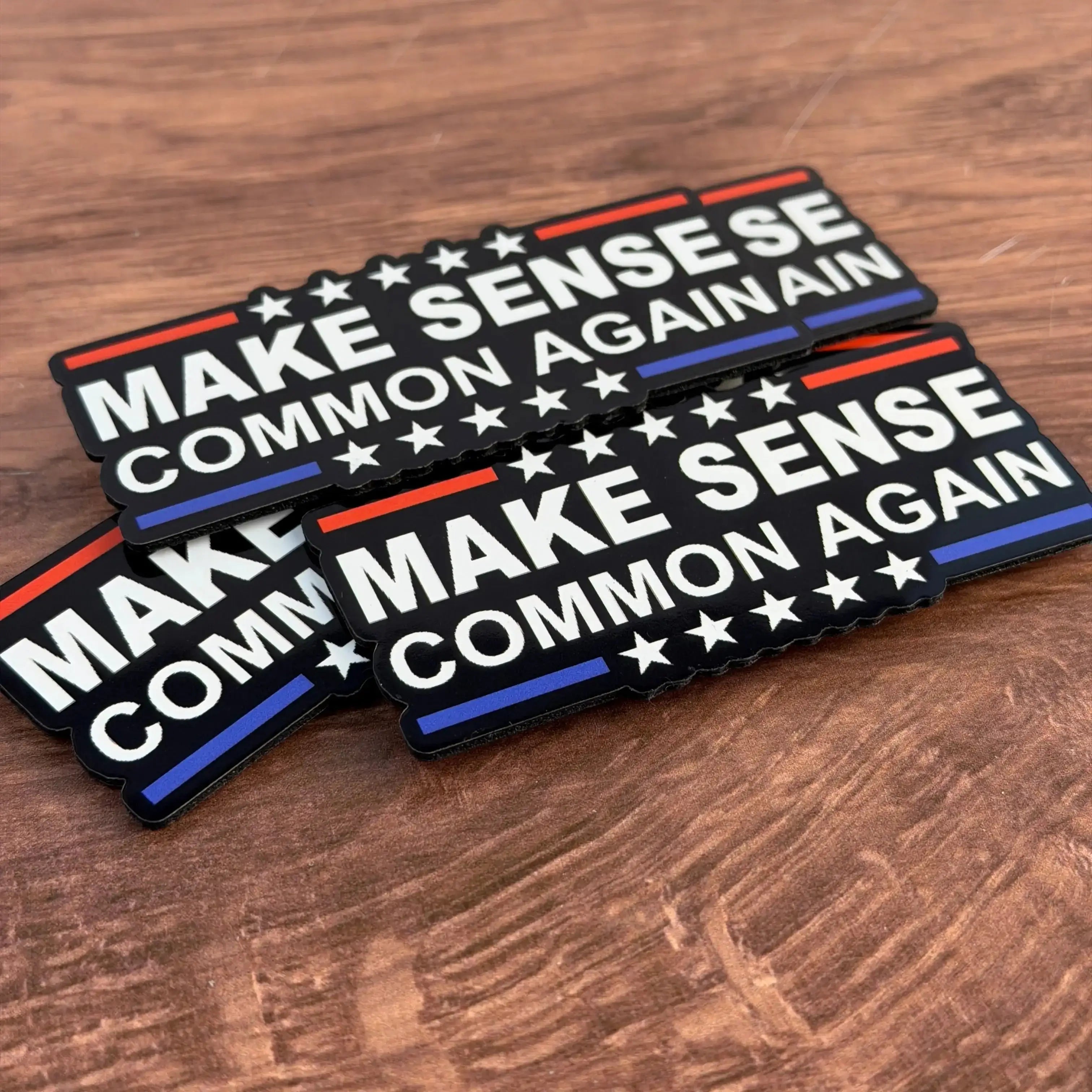 Make Sense Common Again - Patriotic | UV Printed Leather Hat Patch (Copy) 