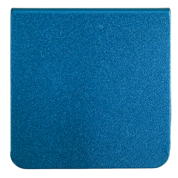 A solid blue surface with a textured appearance.