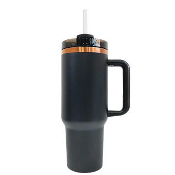 30oz Copper Plated Handle Tumbler - Black