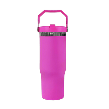 30oz Black Plated Flip Tumbler - Hot Pink