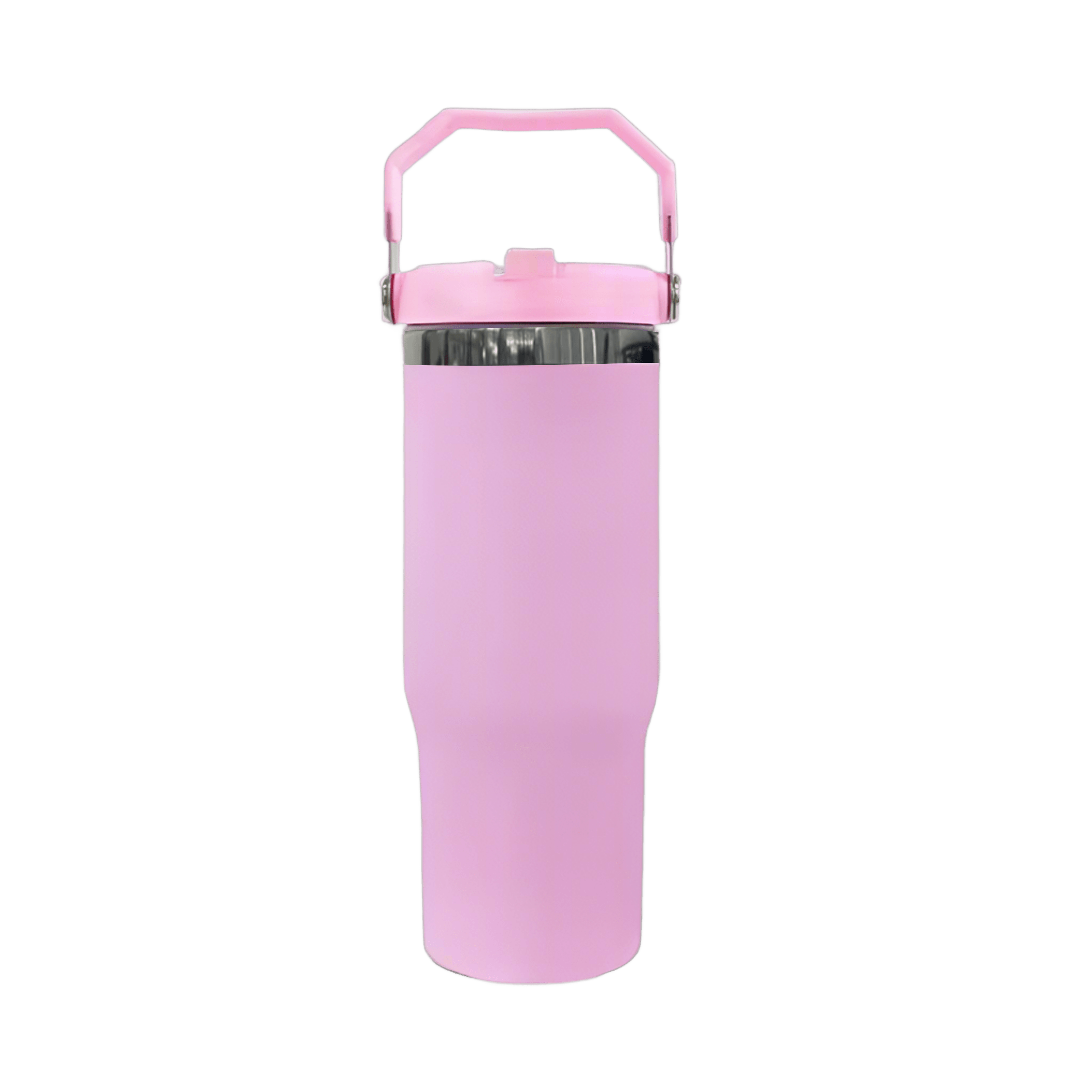 30oz Black Plated Flip Tumbler - Pink