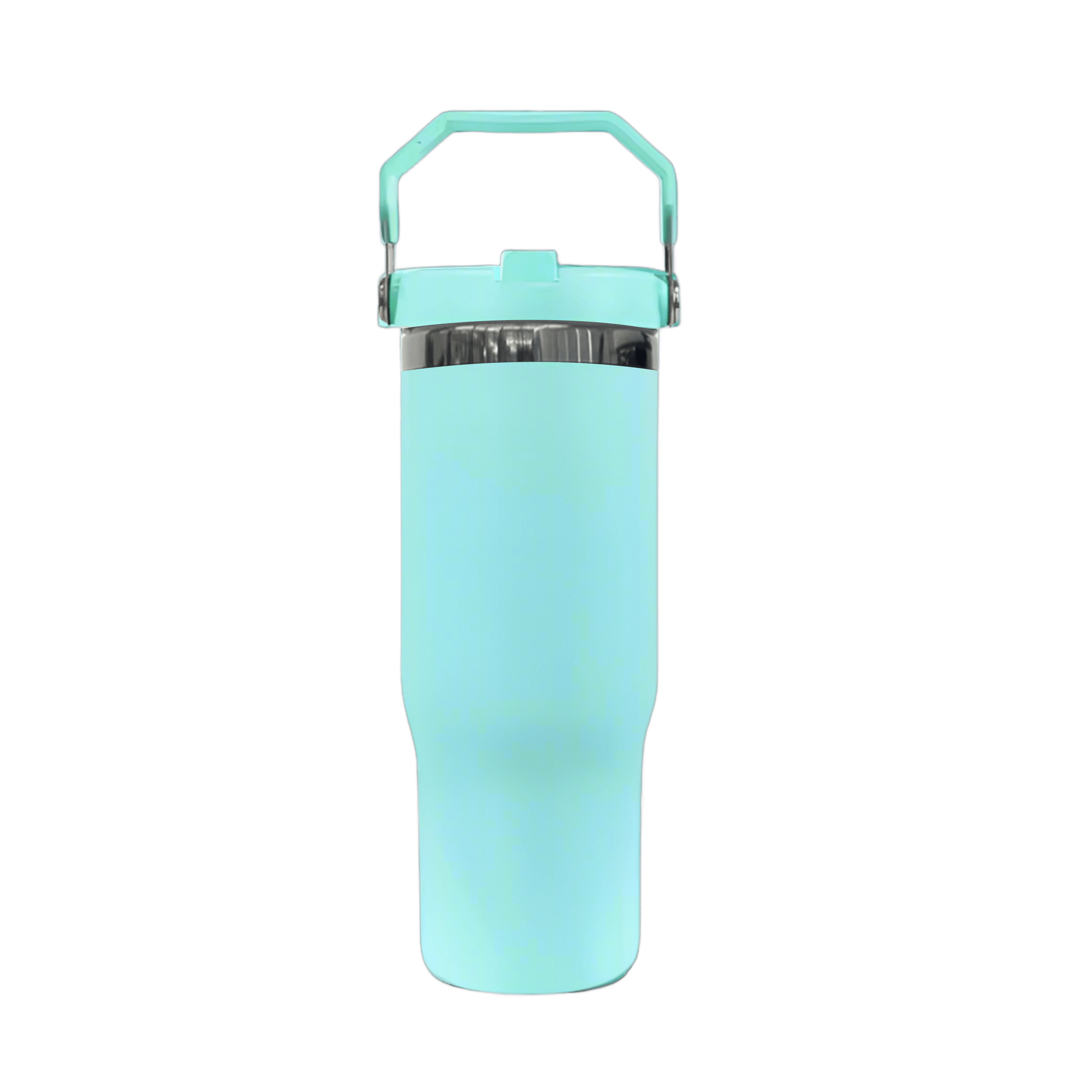 30oz Black Plated Flip Tumbler - Turquoise