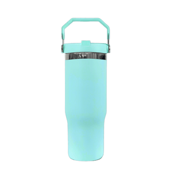 30oz Black Plated Flip Tumbler - Turquoise