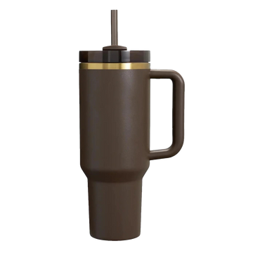 30oz Gold Plated Handle Tumbler - Chocolate