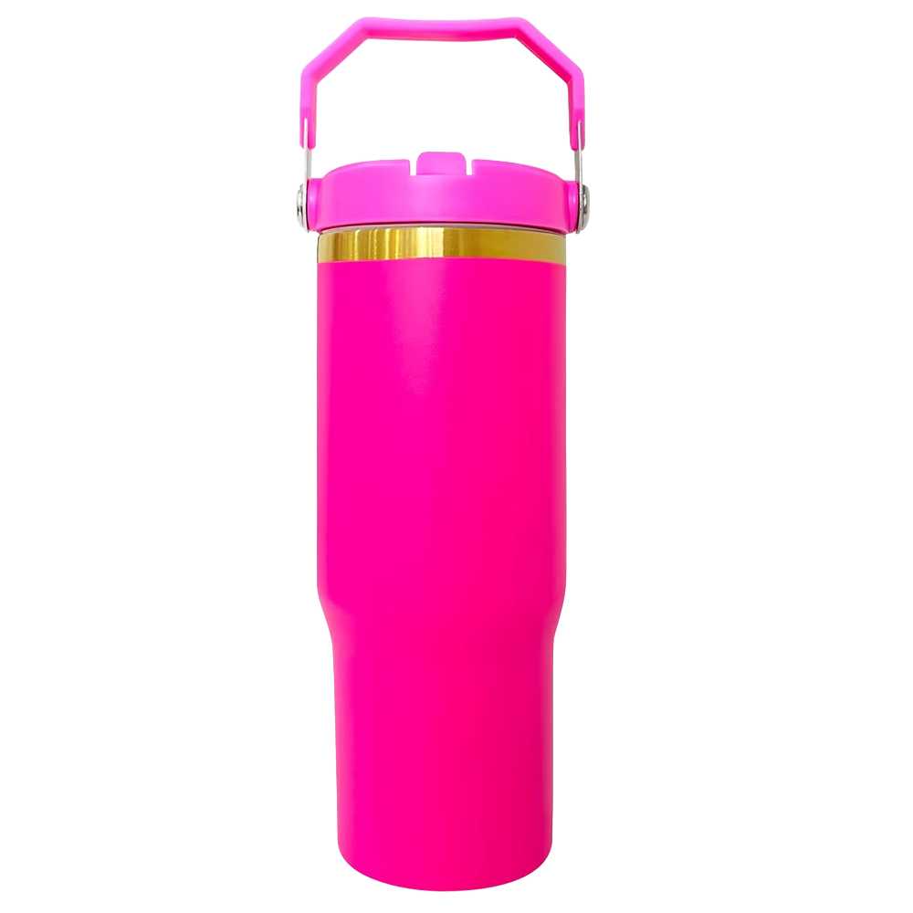 30oz Gold Plated Flip Tumbler - Pink