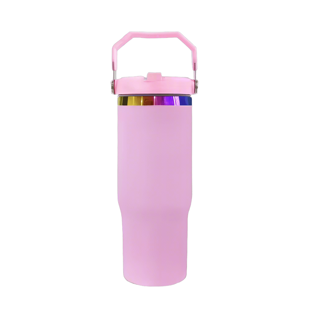 30oz Rainbow Plated Flip Tumbler - Pink