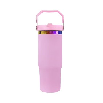 30oz Rainbow Plated Flip Tumbler - Pink