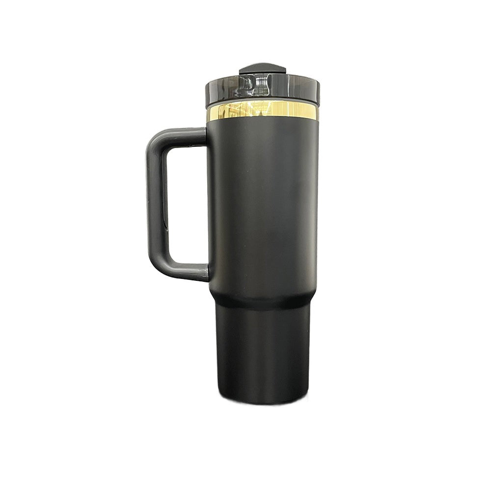 30oz Gold Plated Handle Tumbler - Black