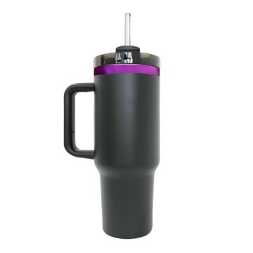 40oz Purple/Pink Plated Tumbler - Black