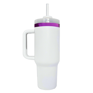 40oz Purple/Pink Plated Tumbler - White