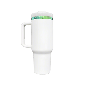 40oz Green/Blue Plated Tumbler - White