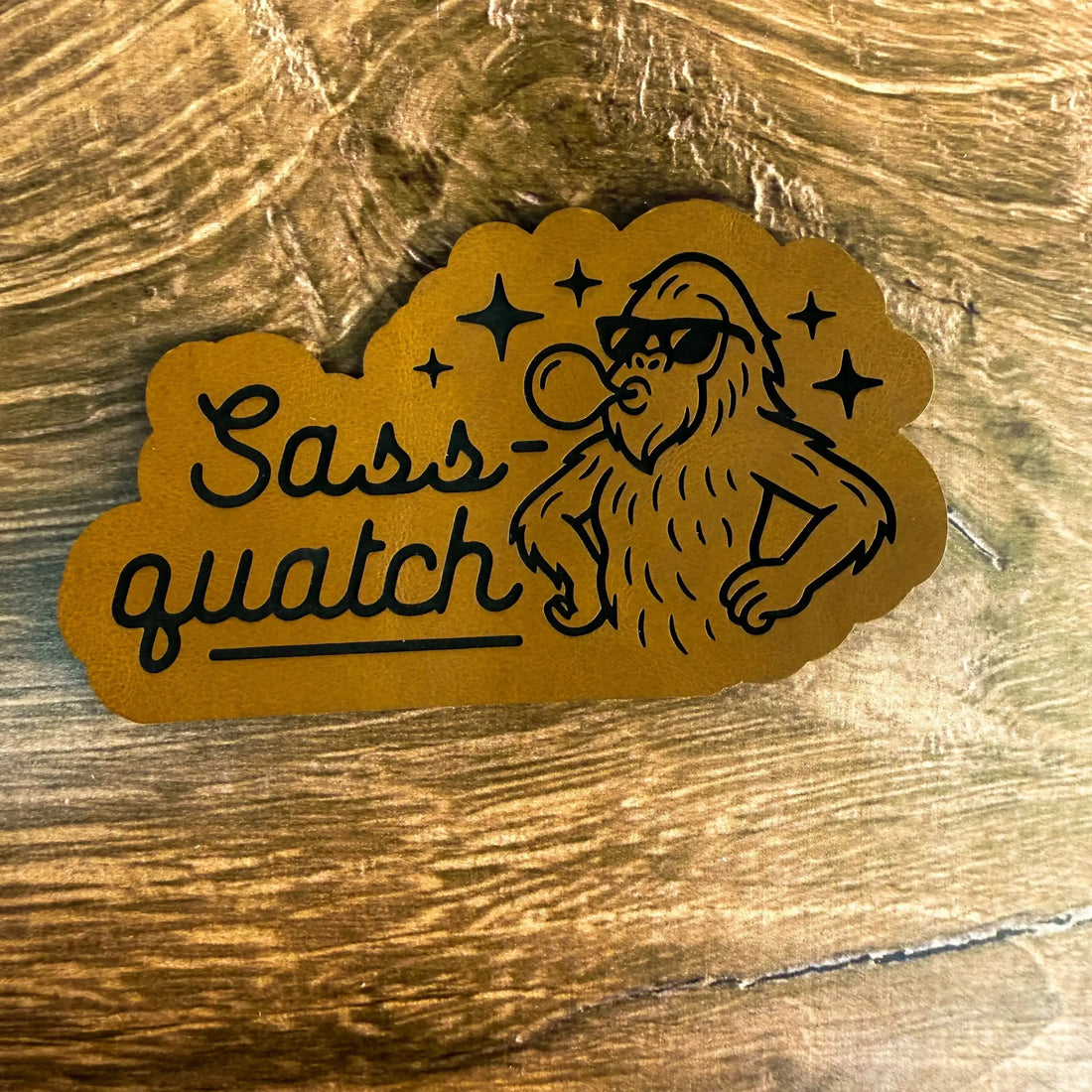 Sassquatch – Laser Engraved Leather Patch 