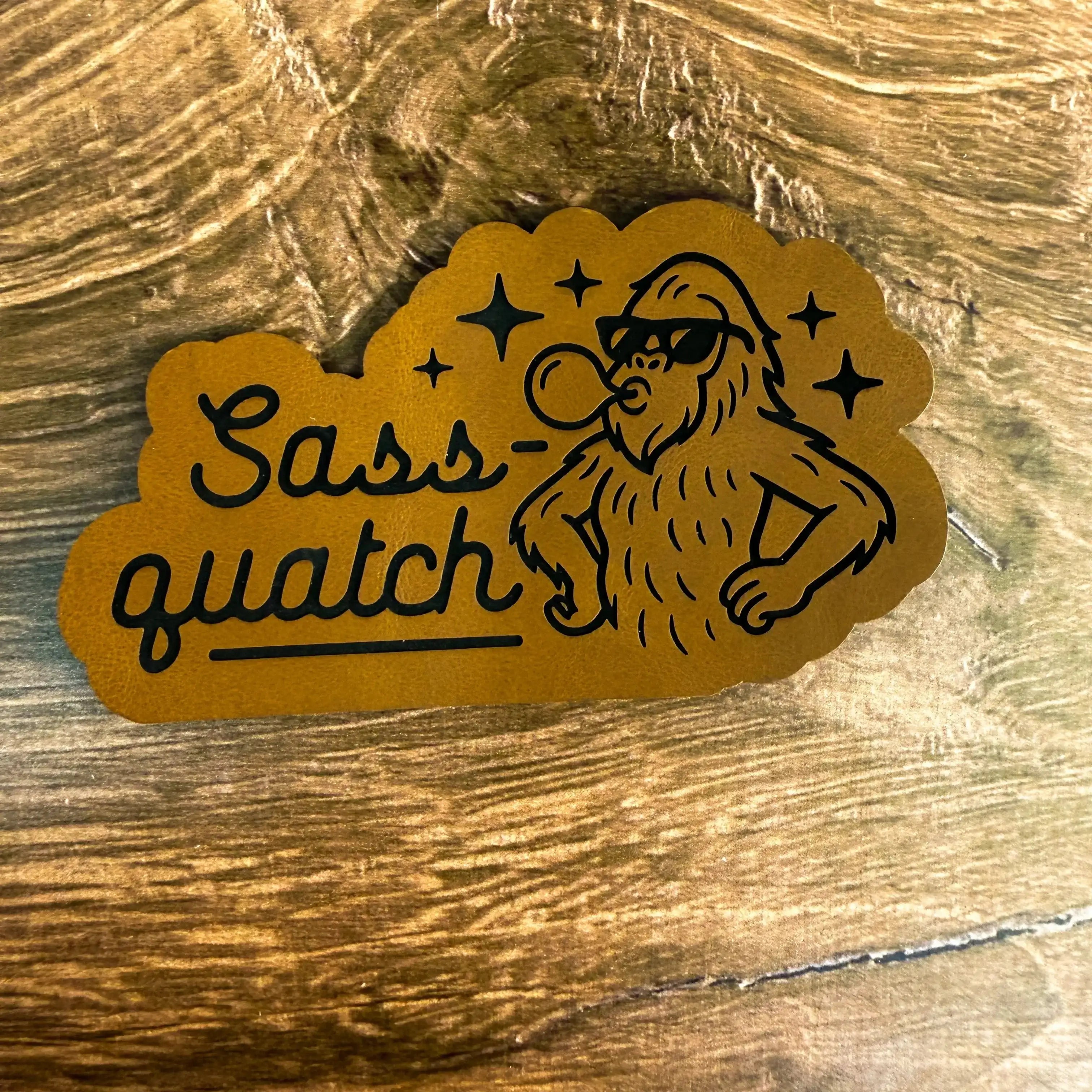 Sassquatch – Laser Engraved Leather Patch 