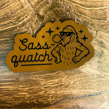 Sassquatch – Laser Engraved Leather Patch 