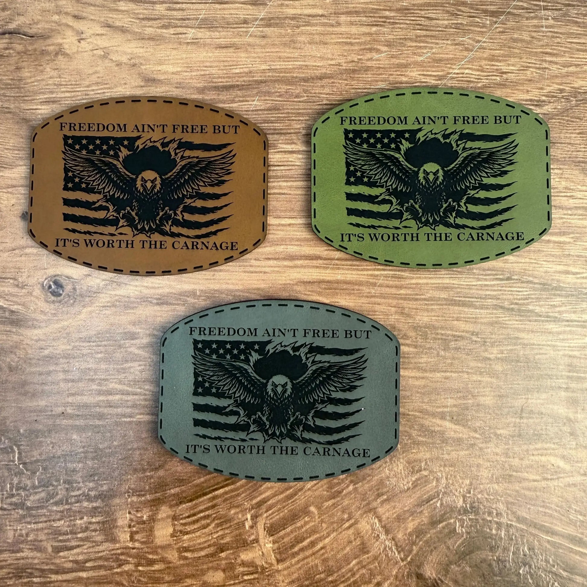 Worth the Carnage – Laser Engraved Patriotic Eagle Patch 
