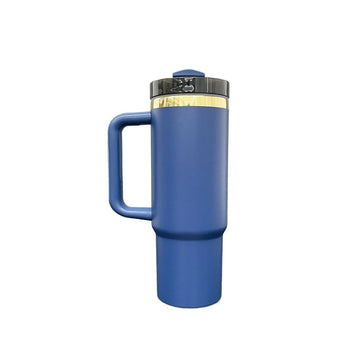 30oz Gold Plated Handle Tumbler - Blue