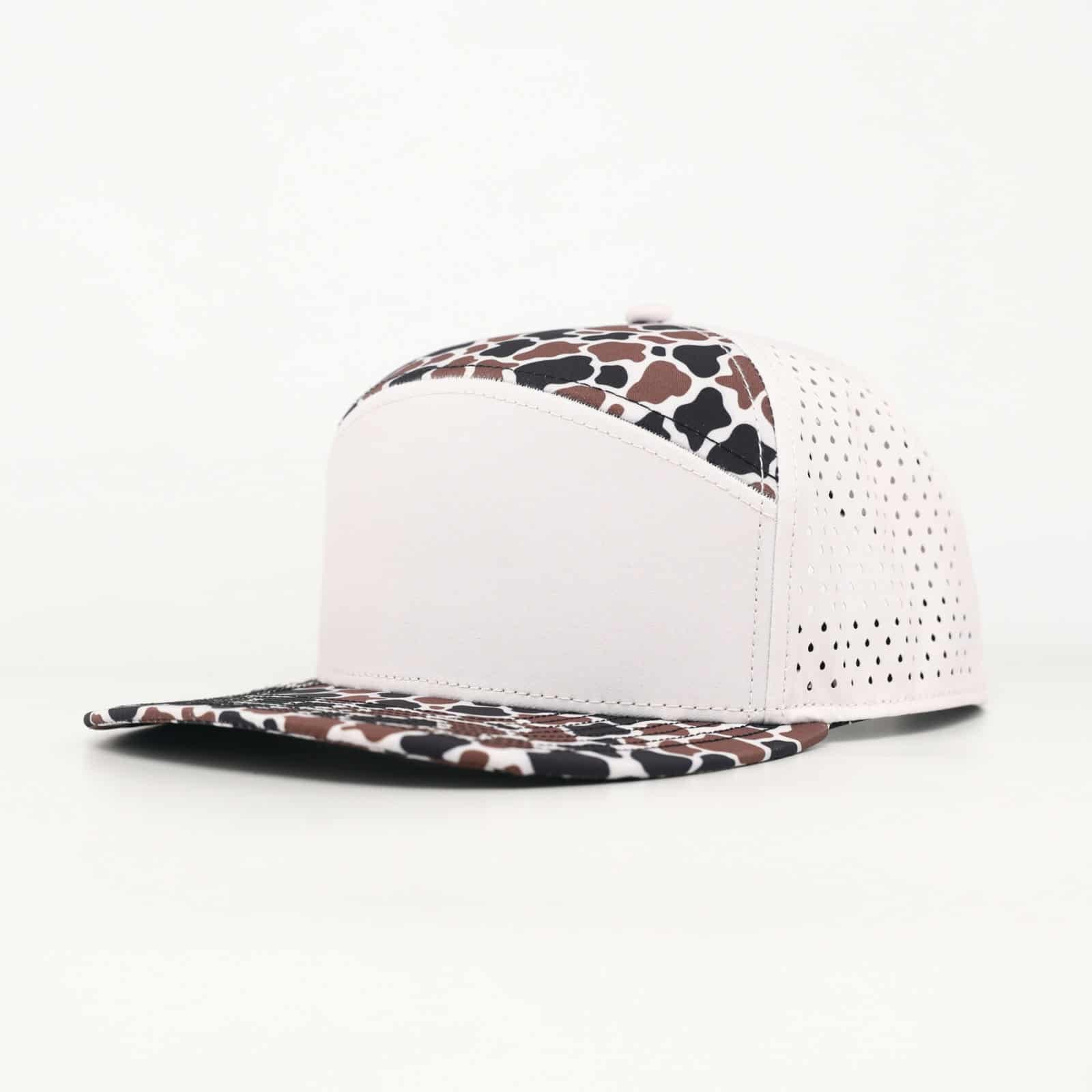 Tan Front With Brown Camo And Tan Back | Performance Waterproof 7-Panel Hat