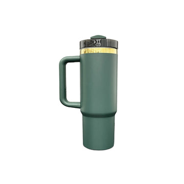 30oz Gold Plated Handle Tumbler - Green