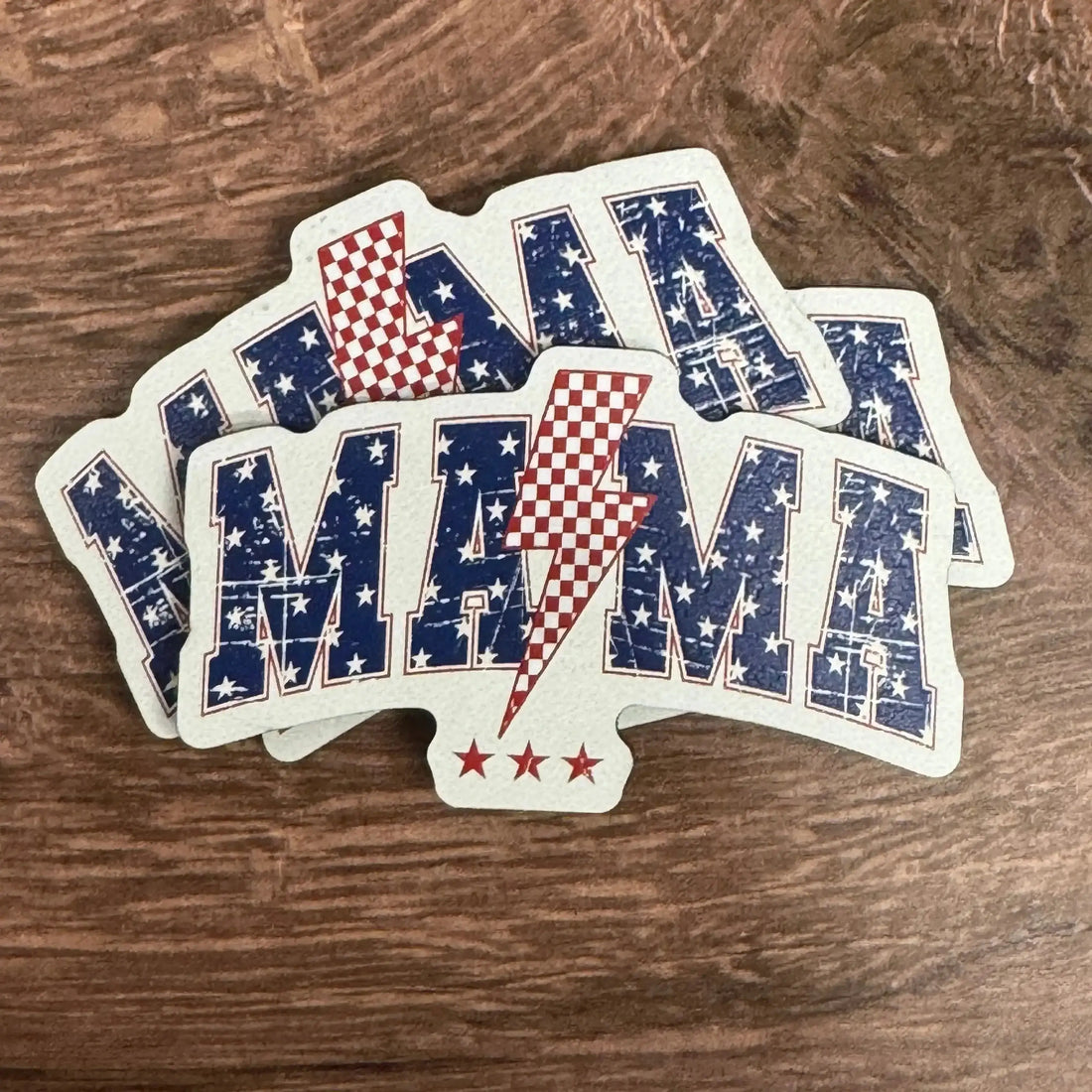 MAMA Patriotic  | UV Printed Leather Hat Patch 