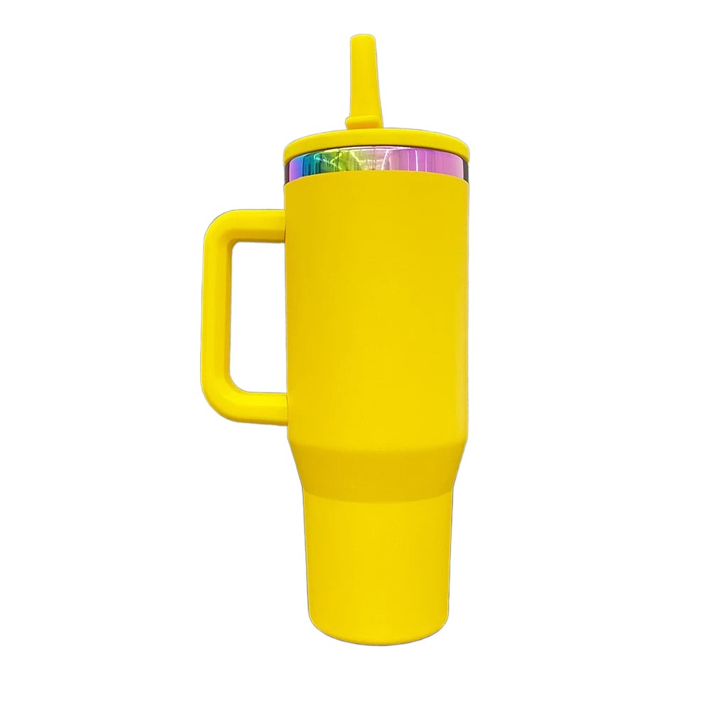 40oz Leak Proof Rainbow Plated Tumbler - Yellow