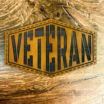 Proud Veteran – Honor &amp; Service Patch – Laser Engraved Leather Patch 
