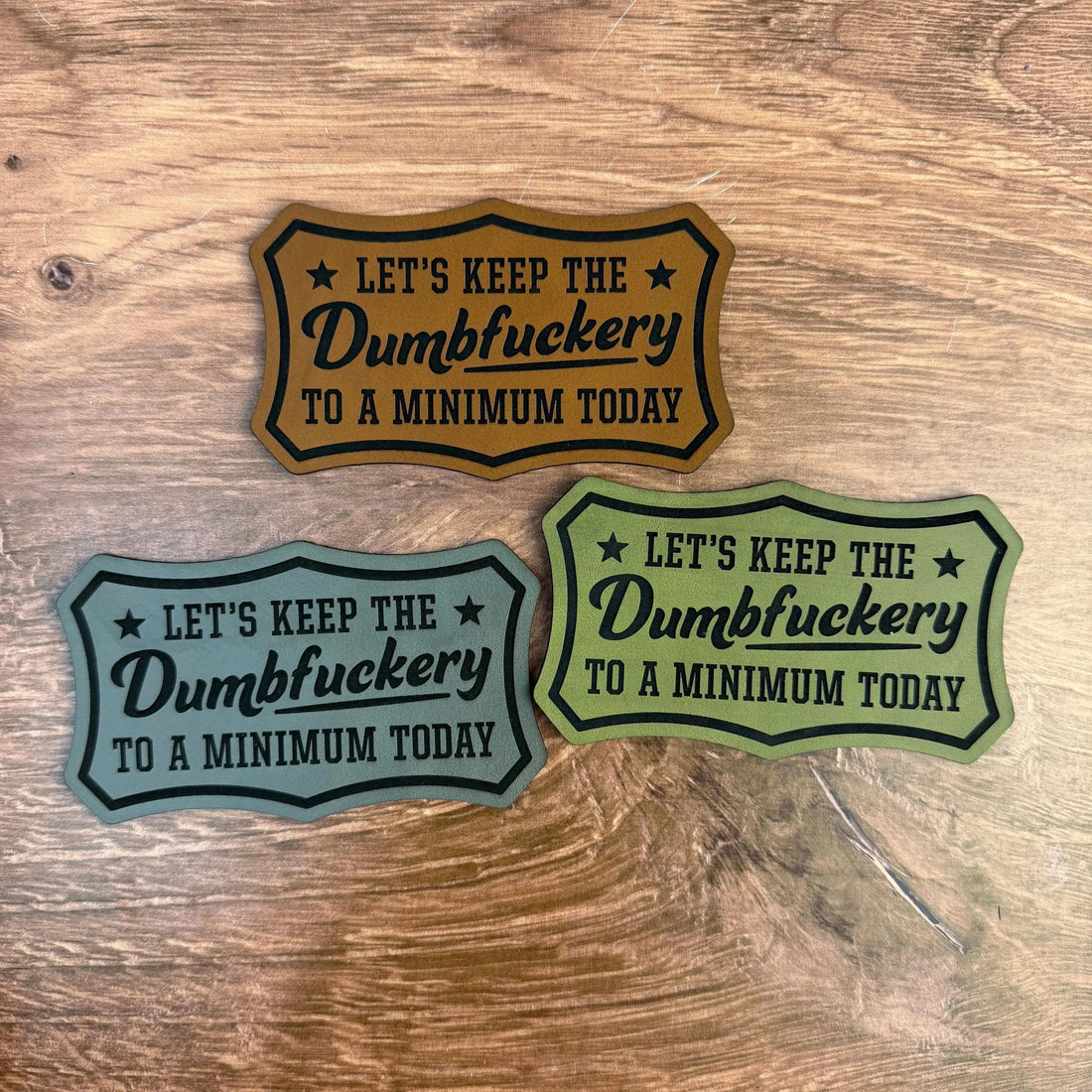 Let’s Keep the Dumbfuckery to a Minimum Today – Laser Engraved Patch 